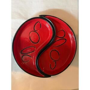 Set of 2 FLIRT By R&B Ritzenhoff Breker yin yang dishes Red Black